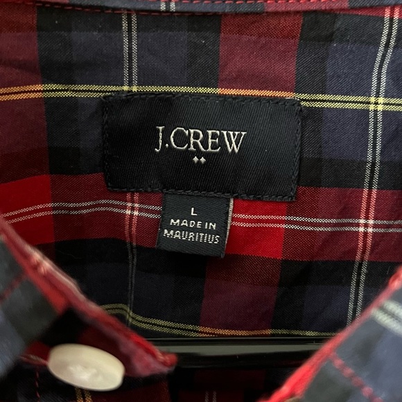 J. Crew Bundle of 2 Plaid Button Down Shirts Red Green E - Picture 4 of 11